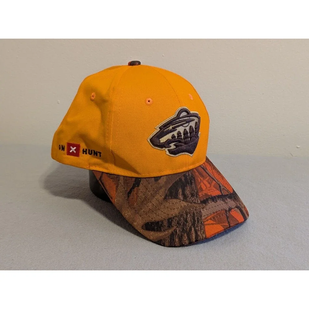 Minnesota Wild Blaze Orange Camo Brim Pheasants Forever Hunting Hat Adjustable